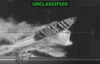 Ataque de EE. UU. en aguas internacionales contra una lancha en el Pacífico. FOTO: @Southcom.