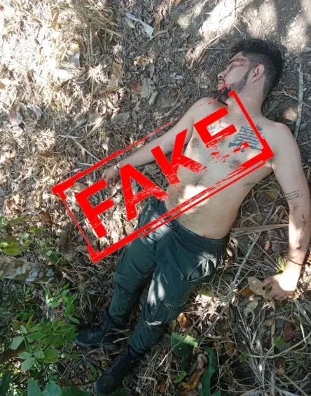 Alias Primo Gay haciéndose pasar por muerto para evitar la persecución de las autoridades. Foto: cortesía