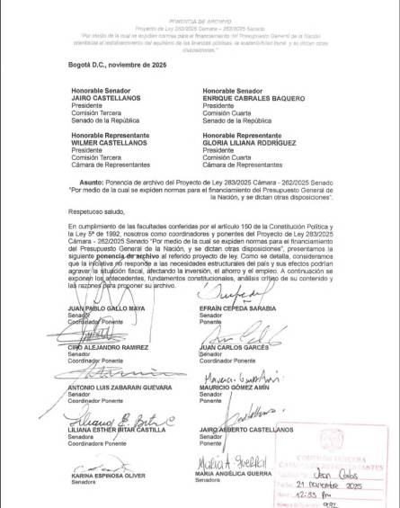 Jairo Castellanos, de ASI, firmó en noviembre la ponencia de archivo de la reforma tributaria del Gobierno