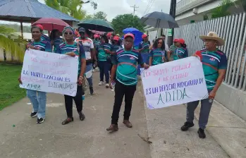 Imagen de referencia de una manifestación de maestros a raíz de la crisis de salud que atraviesan. FOTO: imagen tomada de redes sociales.