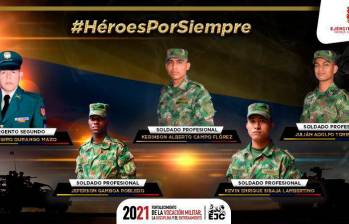 Soldados muertos en Arauca. FOTO @COMANDANTE_EJC en Twitter