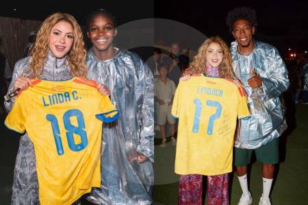 Linda Caicedo y Johan Mojica acompañaron a Shakira en “La caminata de la Loba” en Madrid: así fue el encuentro