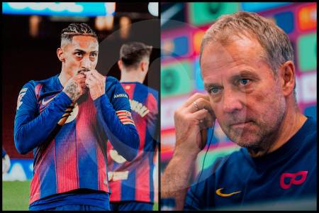 Hansi Flick confirma la baja de Raphinha para los próximos dos partidos del Barcelona