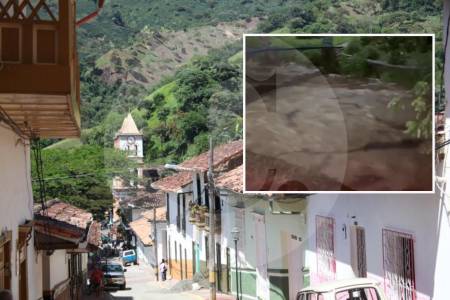 Careful! Streams flooded by downpours in Ciudad Bolívar, southwest of Antioquia