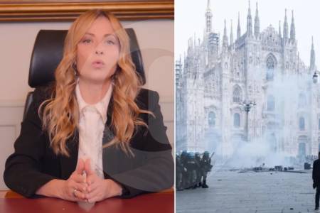 Giorgia Meloni se planta ante los manifestantes que vandalizan en Italia: “El que rompe, paga”