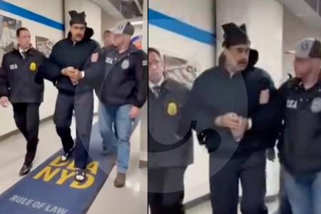 Estas son las primeras imágenes de Nicolás Maduro llegando a una base militar en Nueva York