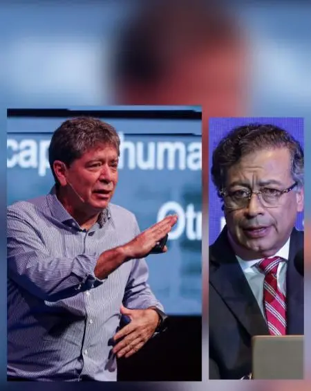 El presidente Gustavo Petro (der.) y el presidente de la Andi, Bruce Mac Master (izq.), protagonizaron un nuevo cruce de declaraciones por el cierre de Propal, a pocos días del fin del actual Gobierno. FOTO archivo
