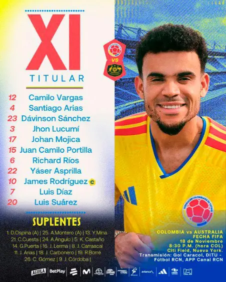 En vivo | Colombia (0) - Australia (0), ya se juega el amistoso en Nueva York 