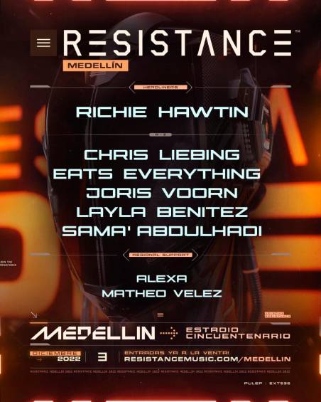 El cartel oficial del festival RESISTANCE 2022. IMAGEN: CORTESÍA