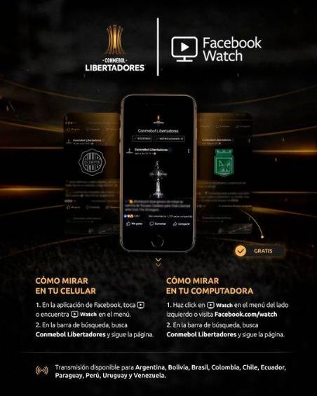 Estas son las indicaciones para ver el partido en Facebook Watch. FOTO Cortesía