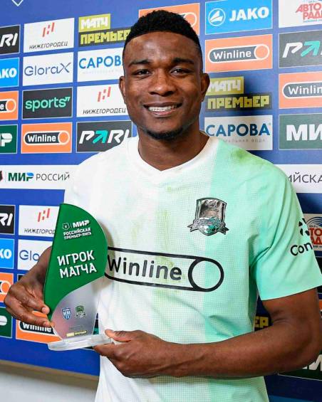 Jhon Andrés Córdoba Copete, delantero colombiano que juega en la Liga de Rusia. FOTO TOMADA @FCKrasnodar