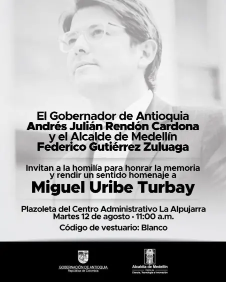 Eucaristía, velatón y tres días de duelo: los homenajes a Miguel Uribe en Medellín