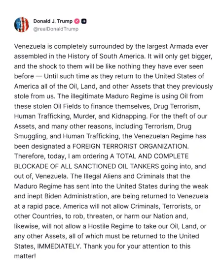 FOTO: Tomada de Truth Social