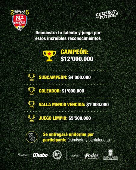 Premiación del torneo Paz en las Canchas de Q´hubo. Foto: Cortesía Q´hubo.