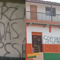 Estos fueron los mensajes con los que se levantaron los ciudadanos en el corregimiento San José, en Andes. FOTO: Cortesía