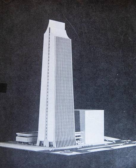 Maqueta del edificio Coltejer. Todas las fotografías de referencia fueron tomadas de las revistas Proa y Escala. FOTOS CARLOS VELÁSQUEZ.