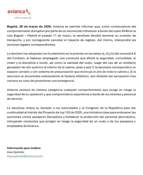 Los líos legales que enfrentaría Yeferson Cossio por su conducta “disruptiva” en un vuelo de Avianca