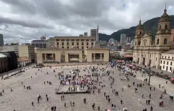 EL COLOMBIANO estuvo allí para corroborarlo tanto en la Plaza como desde la terraza del Congreso, pero también en otros puntos de la capital como la calle 80. Foto: captura de pantalla video EL COLOMBIANO