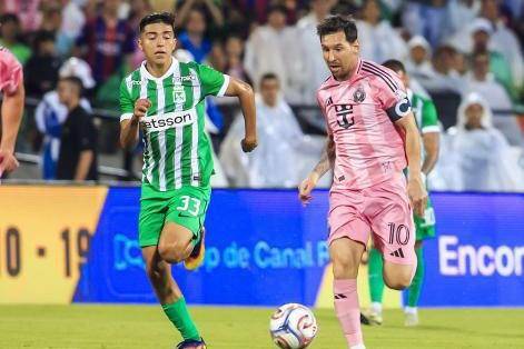 Lionel Messi estuvo en enero pasado en Medellín disputando el juego amistoso que Inter Miami le ganó a Atlético Nacional 2-1. Foto: Andrés Camilo Suárez Echeverry