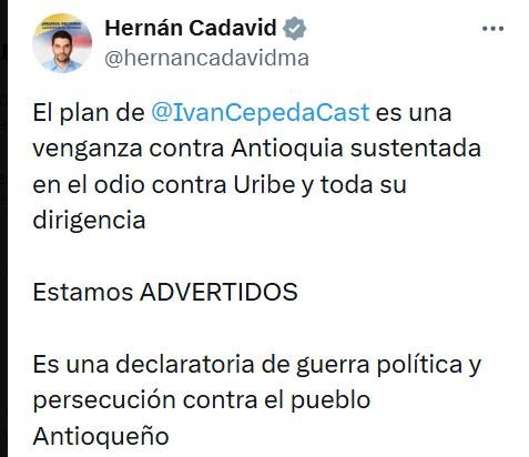 “Los ataques llenos de odio y resentimiento no nos intimidarán”: reacciones a polémica frase de Iván Cepeda sobre Antioquia