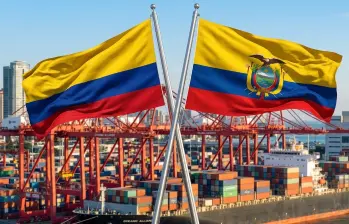 En el primer bimestre de este año, Colombia exportó a Ecuador en bienes no minero energéticos US$219,9 millones. Foto: Generada con IA