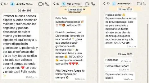 Los chats que muestran las conversaciones de Julio y la denunciante. FOTO: Cortesía redes sociales 