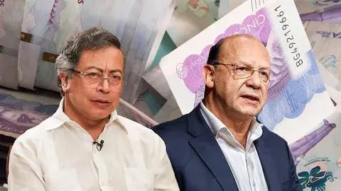Gustavo Petro, presidente de Colombia; y su ministro de Hacienda, Germán Ávila. FOTO: Colprensa y Semana.