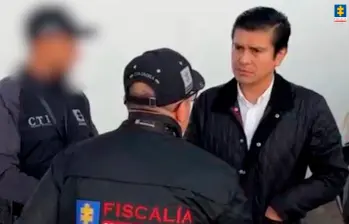 Víctor Alfonso Gamboa Chaparro, alcalde de Villa de Leyva (Boyacá), fue capturado por el CTI de la Fiscalía. FOTO: CORTESÍA DE FISCALÍA.