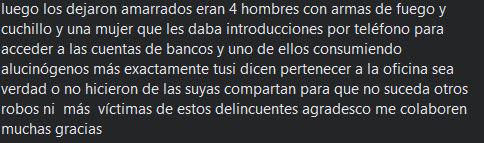 Otro de los testimonios de un familiar de los afectados.