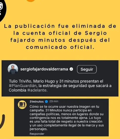 ¡Fajardo en aprietos! <i>31 Minutos</i> acusa al precandidato de usar sus títeres sin permiso: “Lo tuyo es una falta total de respeto”