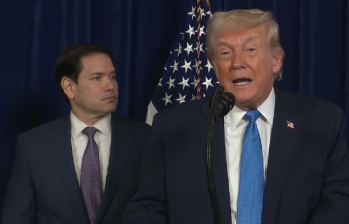 Donald Trum durante la conferencia de prensa de este sábado. FOTO: Cortesía Casa Blanca