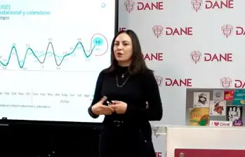 La directora del Dane, Piedad Urdinola, presenta los resultados del PIB colombiano a septiembre. FOTO tomada de Youtube