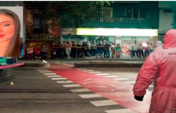 Los agentes de la Policía Judicial de la Secretaría de Movilidad de Medellín hicieron la inspección al cuerpo sin vida de la pasajera de la motocicleta. FOTO: CORTESÍA