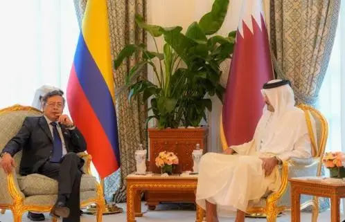 Petro pidió al emir de Catar mediar en su disputa con Trump y respaldar los diálogos de paz con el Clan del Golfo y el ELN. Foto: X