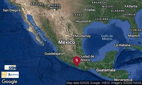 El sismo tuvo su epicentro a 15 kilómetros de San Marcos, estado de Guerrero. FOTO: Tomada de X @SismologicoMX