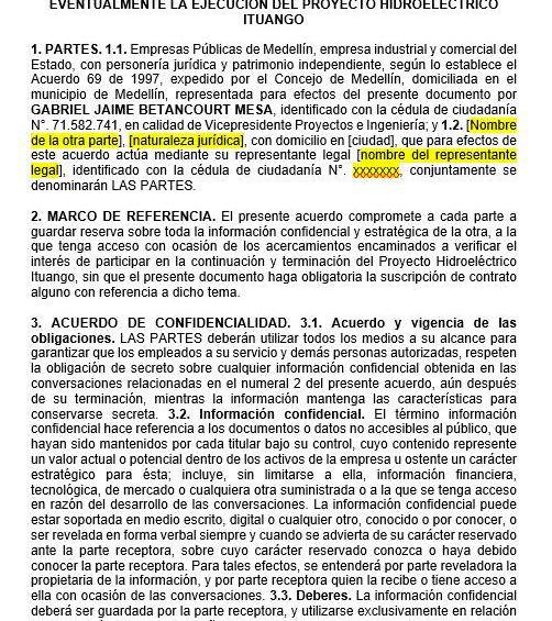 Reserva absoluta en visita de empresas a Hidroituango