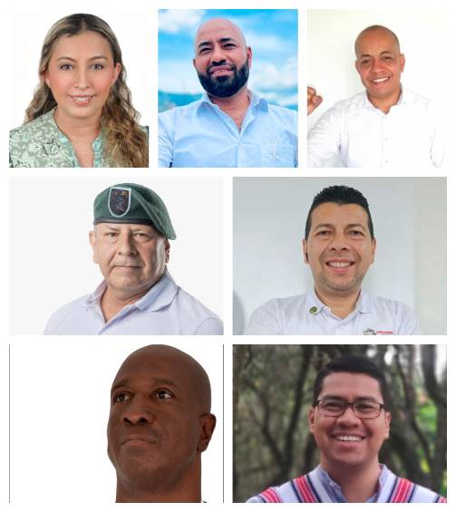 Angélica Pinzón, Alexánder Vélez, Jaime Restrepo, Jorge Ríos, Jairo Cháves, Delfino Hurtado y José Muyuy. FOTOS Cortesía
