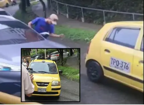 Un taxista agredió a una mujer en Sabaneta. FOTO: Cortesía Denuncias Antioquia