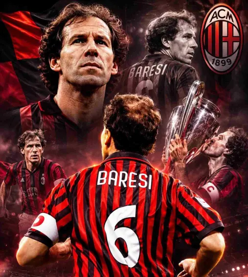 Esta es la manera como el AC Milan rindió homenaje a Franco Baresi, su eterno capitán, quien murió en Italia. FOTO TOMADA X@acmilan