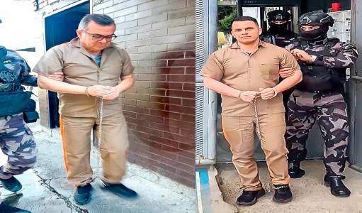 Olmedo López y Sneyder Pinilla fueron trasladados a La Picota, esposados de pies y manos