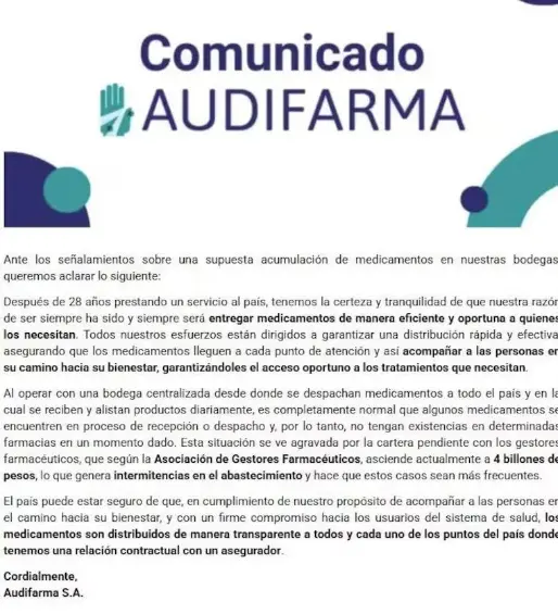 Comunicado Audifarma S.A.