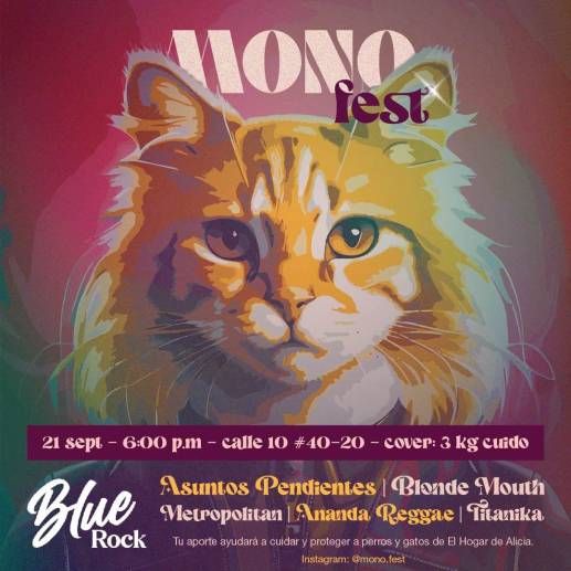 Mono Fest es el festival de rock en Medellín para contribuir al bienestar de los animales. Conozca la historia de este evento que será en el Blue Rock en Medellín. FOTO: Cortesía Mono Fest / Laura Wagner. 