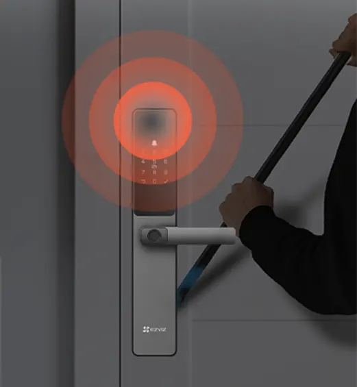 Cerradura inteligente con alarma antiladrones.