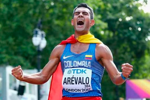 Éider Arévalo fue medalla de oro en la marcha atlética de 20 kilómetros del Campeonato Mundial de Atletismo de 2017 en Londres. FOTO CORTESÍA COMITÉ OLÍMPICO COLOMBIANO