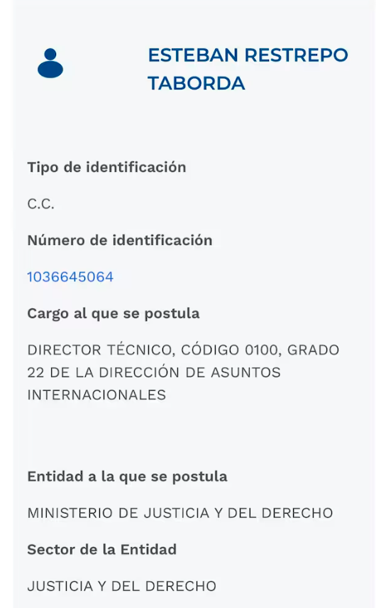 A Esteban Restrepo, que reconoció no saber de derecho, el gobierno Petro le entregó la dirección de Asuntos Internacionales de Justicia