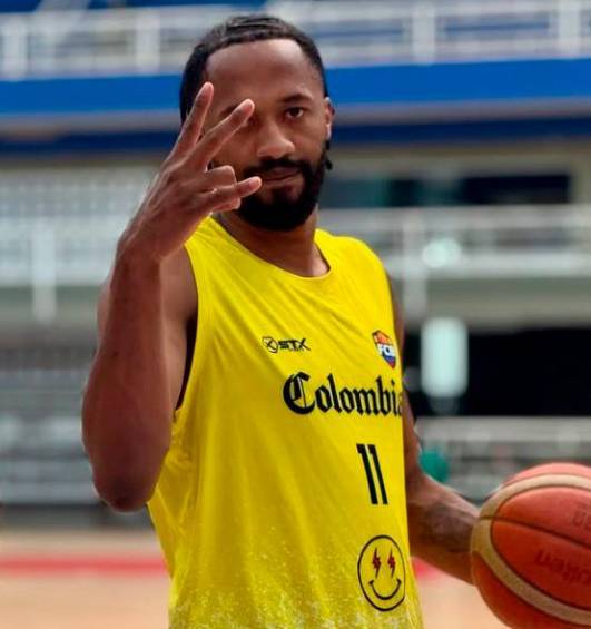 Braian Angola es el capitán de la Selección Colombia de baloncesto que disputa, desde este viernes , la AmeriCup en Nicaragua. FOTO CORTESÍA FIBA