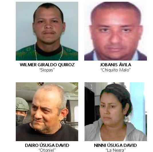 Cabecillas de la organización criminal Clan del Golfo o “Autodefensas Gaitanistas”. FOTOS: ARCHIVO.