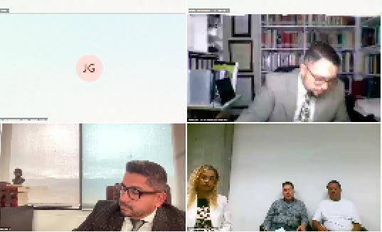 El viernes se definiría si Yaneth Rúa, Misael Cadavid y Elkin González (abajo-derecha) van a prisión o permanecen en libertad. FOTO: Captura de video