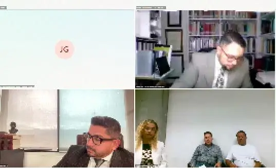 El viernes se definiría si Yaneth Rúa, Misael Cadavid y Elkin González (abajo-derecha) van a prisión o permanecen en libertad. FOTO: Captura de video
