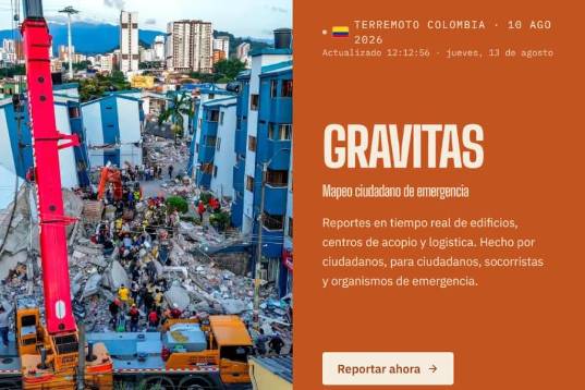 Gravitas funciona con datos provenientes de reportes ciudadanos, redes sociales, observaciones satelitales, entre otros recursos. FOTO: Cortesía.